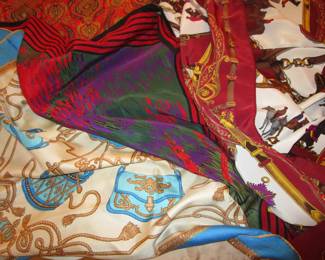 Nice selection of silk vintage designer scarves