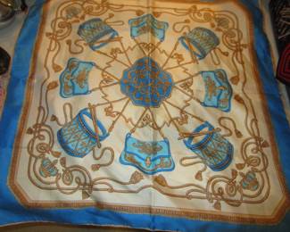 Selection of designer vintage silk scarves