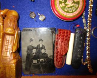 Tintype, chops and stone stamp