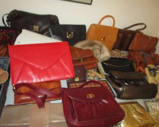 Large selection of 1970's and 1980's designer handbags
