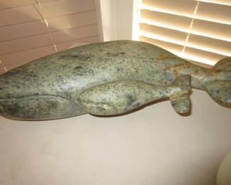 Huge stone carved whale