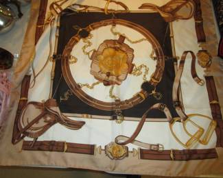 Selection of designer vintage silk scarves