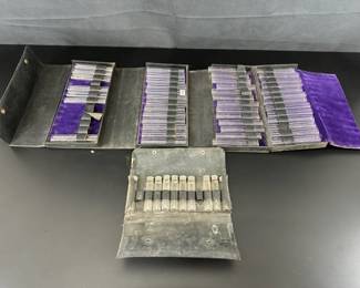 Vintage Black Pharmacy Case with Test Tubes and Bottles