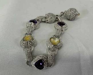 Judith Ripka Amethyst 925 Bracelet 2.5 W