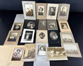 Large Lot of Vintage Photo Prints and Cabinet Cards B