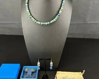 Jay King Amethyst Turquoise Earrings Turquoise Necklace and Earring Set
