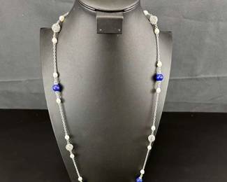 Judith Ripka Laois Pearls Necklace 925  50g with stones
