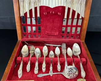 Silver Plated Silverware Set with Case