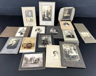 Lot of Unique Vintage Black and White Cabinet Cards Photos