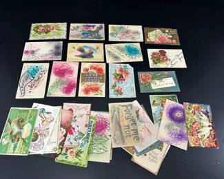 Large Lot of Vintage Post Cards Valentine  Unusual of Variety