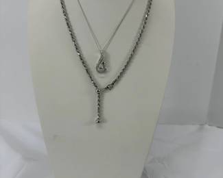 925 Earrings Necklace with Pendant  JCM Bracelet  Chain Necklace 40g