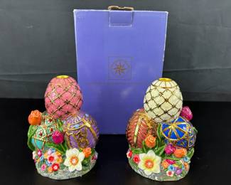 Christopher Radko Easter Faberge Egg Candle Holder Set