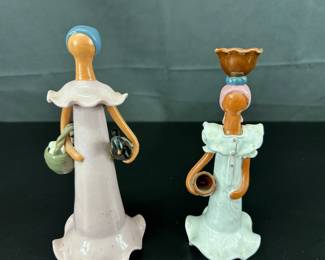 2 Vintage Dominic Republic Faceless Statues