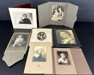 7 Vintage Black and White Photos and Cabinet Cards C
