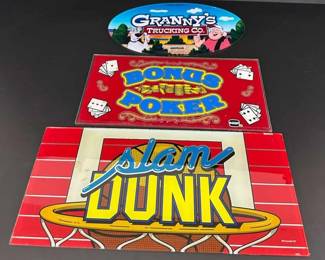 2 Glass Panels for Slot Machines Bonus Poker Slam Dunk Acrylic Grannys Trucking Co