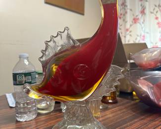 Vintage Glass Fish Art