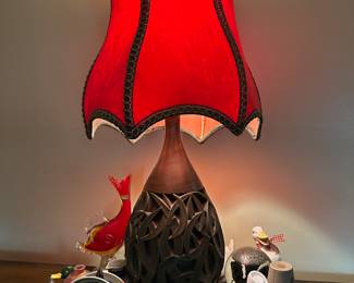 1950’s Vintage Red and Black Lamp 
