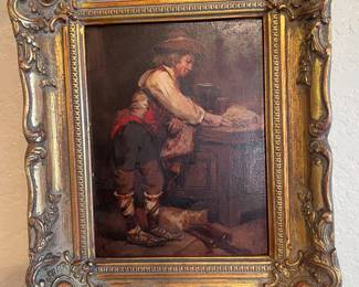 Original art with name etched on back Italian artist from Siena