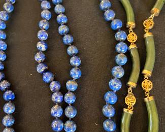 Lots of genuine jade. Lapis. Coral, etc...