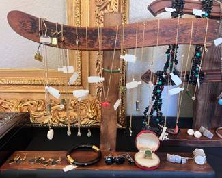 Jade, turquoise and hand carved bone