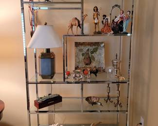 Glass display shelves