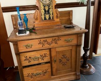 Spoon Carved Washstand, Gilbert Citizen Clock