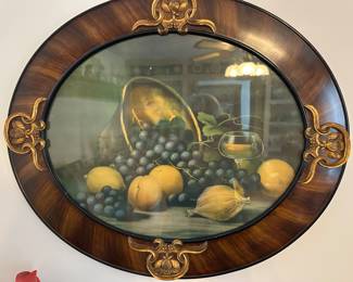 Antique Oval Fruit Painting