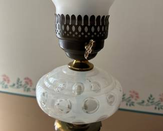 Fenton Art Glass Coin Dot Floor Lamp 