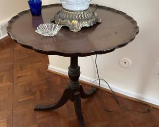 Pie Table, Hurricane Lamp