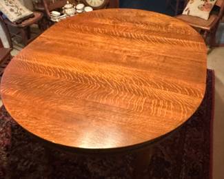 Tiger Oak Antique Table 