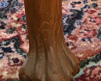 Tiger Oak Table Claw Foot 