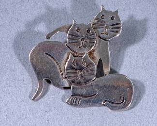 $15.00  -  STERLING CAT BROOCH -  $15