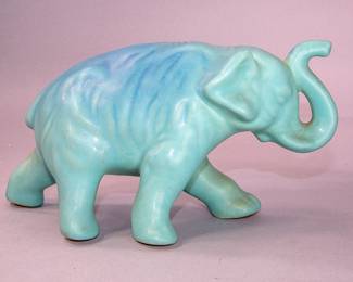 $60.00. -  EARLY 1900S VAN BRIGGLE - MING FINISH ELEPHANT  -  $60.00