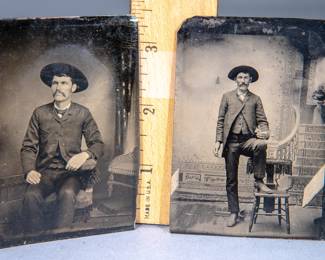 $20.00. -  PAIR OF COWBOY TINTYPES - $20.00 PAIR