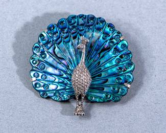 $15.00  -  ABALONE PEACOCK BROOCH  -  $15.00
