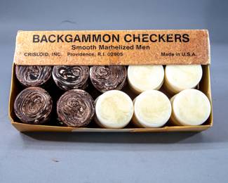 $60.00  -  CRISLOID BAKELITE BACKGAMMON/CHECKERS SET - $60.00