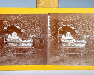 $10.00  -  VICTORIAN BABY BUGGY - STEREOVIEW - $10.00