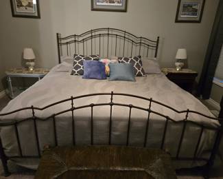 King size Sleep Number bed, king size metal bed frame headboard and footboard