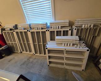 Lots of sturdy plastic storage shelving