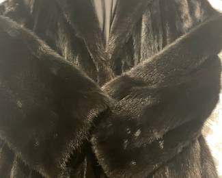 Black long mink - size M