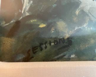 Artist signature on watercolor - matted, glazed, framed