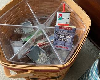 Inside storage of knitter's basket