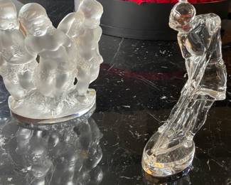 Lalique - "Luxembourg" and Baccarat "golfer"