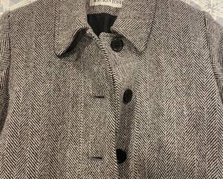 Wool tweed long ankle length coat By Mackintosh - size M
