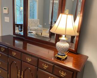 Dresser with cedar drawer in center, and mirror