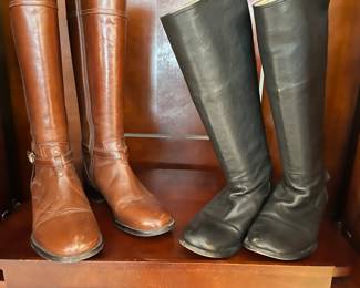 Frye and Tory Burch leather boots (size 9.5)