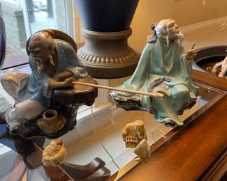 Another view of the Asian ceramic figurines