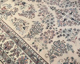 Large area rug with pale pink, gray, and white - (perfect for the colors for 2025!)