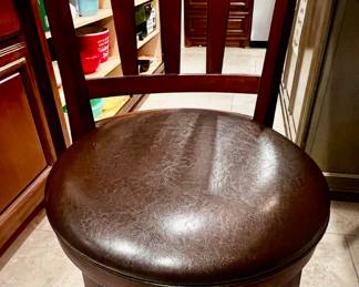 Three swivel Stools with leather seats