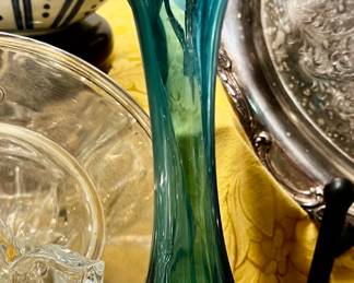 Swedish Blue Glass Vase